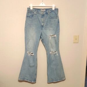 Levi's Light Blue Distressed Flare Jeans
